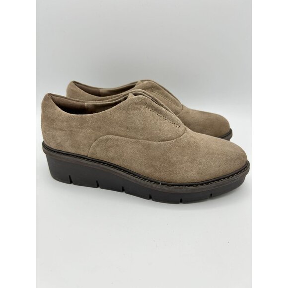 Clarks Collection Womens Faux Suede Slip-On Wedge Loafer Size 7 - Picture 6 of 10